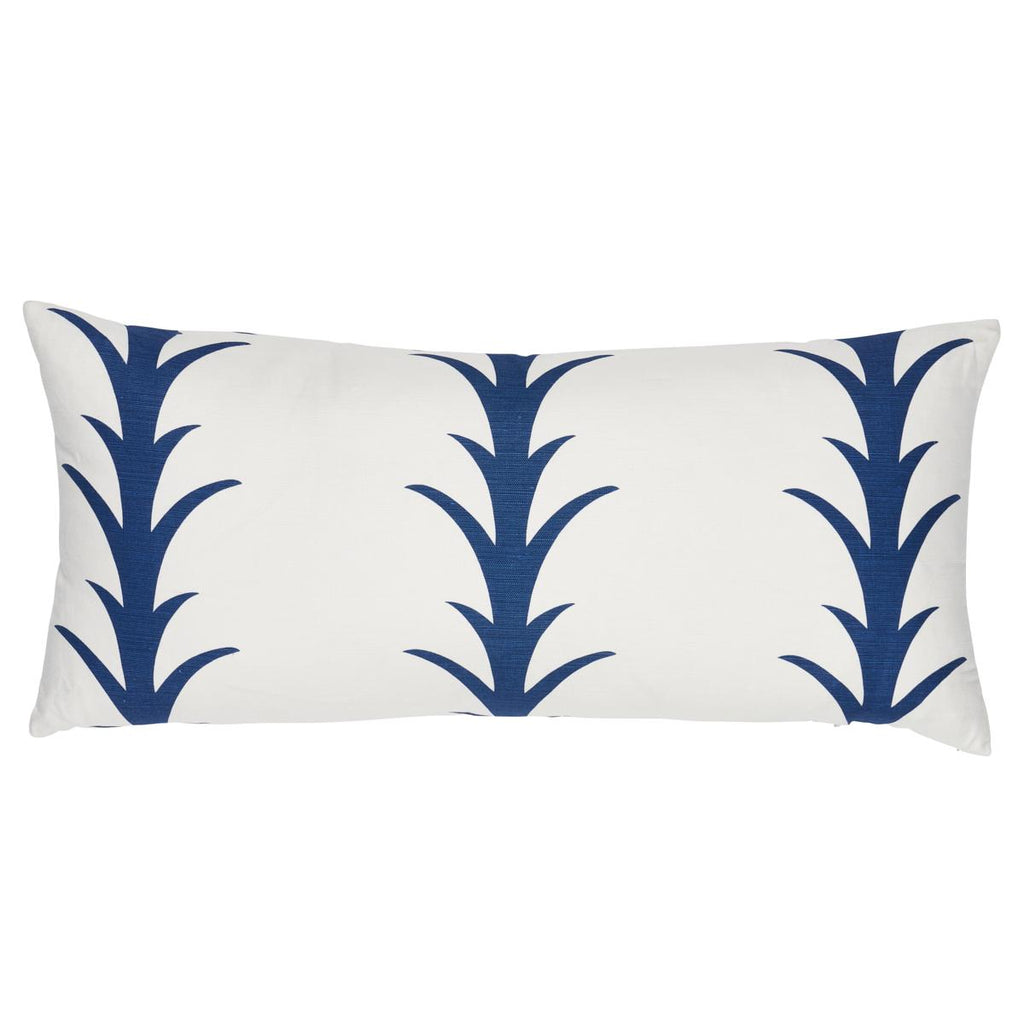 Schumacher Acanthus Stripe Navy 30" x 14" Pillow