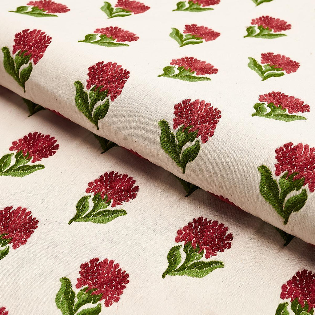 Schumacher Rosina Floral Garnet Fabric