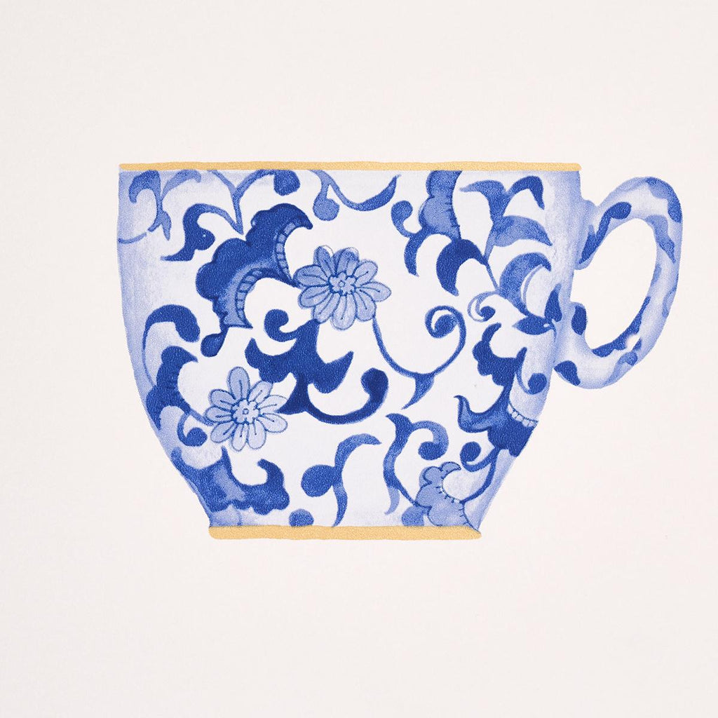 Schumacher Onie'S Teacups Porcelin Wallpaper