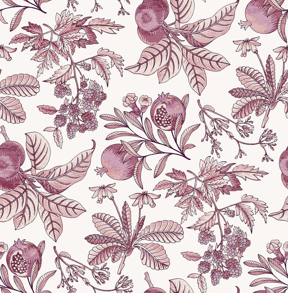 A-Street Prints Cecilia Purple Fruit Wallpaper