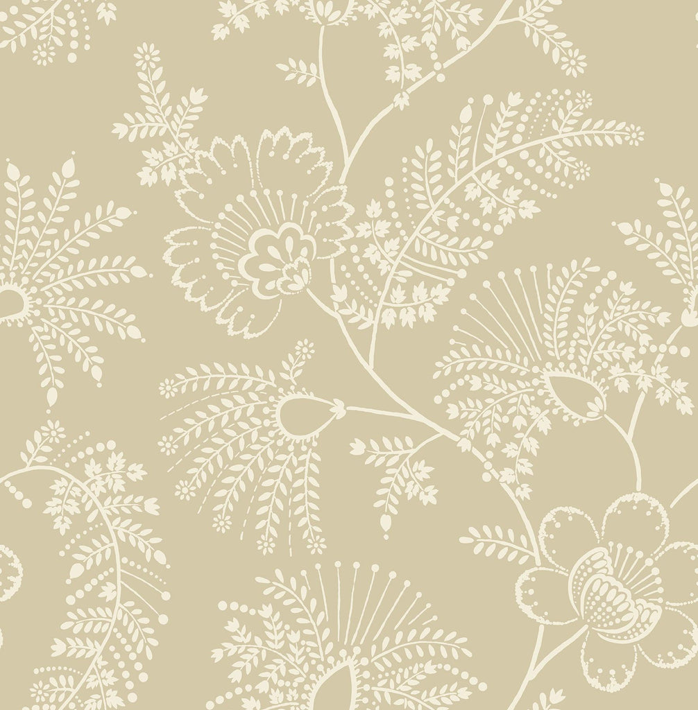 A-Street Prints Maeve Butter Jacobean Trail Wallpaper