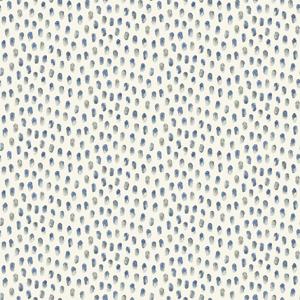 Brewster Home Fashions Sand Drips Blue Painted Dots Wallpaper