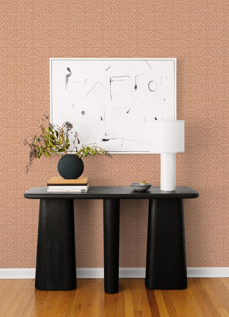 A-Street Prints Hesper Rust Geometric Wallpaper