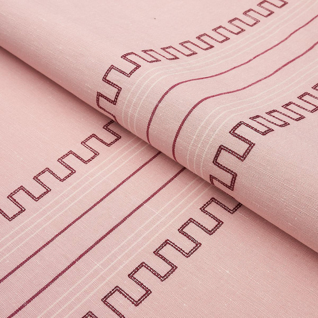 Schumacher Greco Stripe Pink Fabric