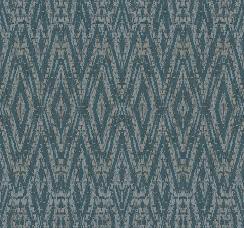 Candice Olson Tropicana Diamond Marquise Blue Wallpaper