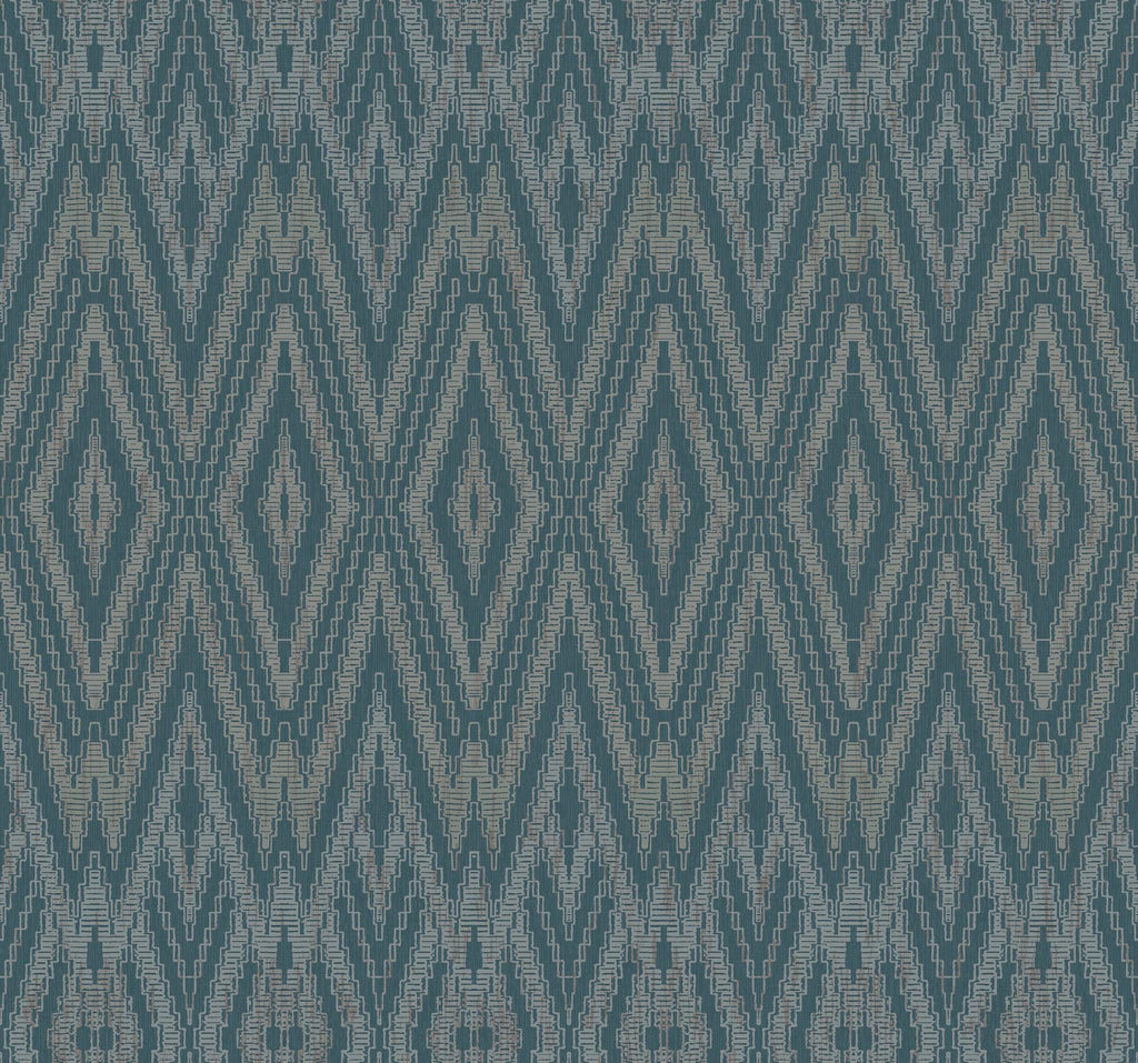 Candice Olson Tropicana Diamond Marquise Blue Wallpaper