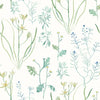 York Alpine Botanical Peel And Stick Blue Wallpaper