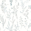 York Wildflower Sprigs Peel And Stick Blue Wallpaper