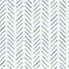 York Painted Herringbone Peel And Stick Blue Wallpaper