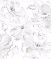 York Floral Dreams Peel And Stick Grey Wallpaper