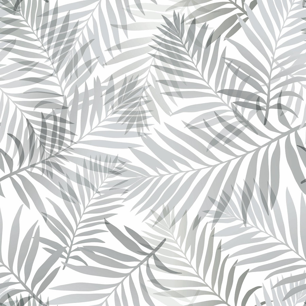 RoomMates Grey Tropical Vibe Peel & Stick Grey Wallpaper