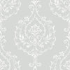 Roommates New Damask Peel And Stick Grey Wallpaper