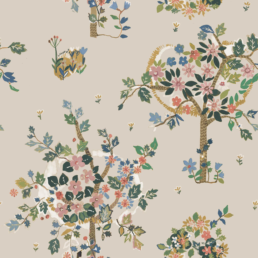 RoomMates Taupe Flowering Peace Tree Peel & Stick Neutral Wallpaper