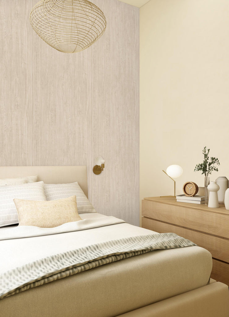 RoomMates Warm Cherry Wood Peel & Stick Neutral Wallpaper