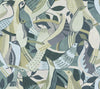 York Fauvist Flock Green Wallpaper