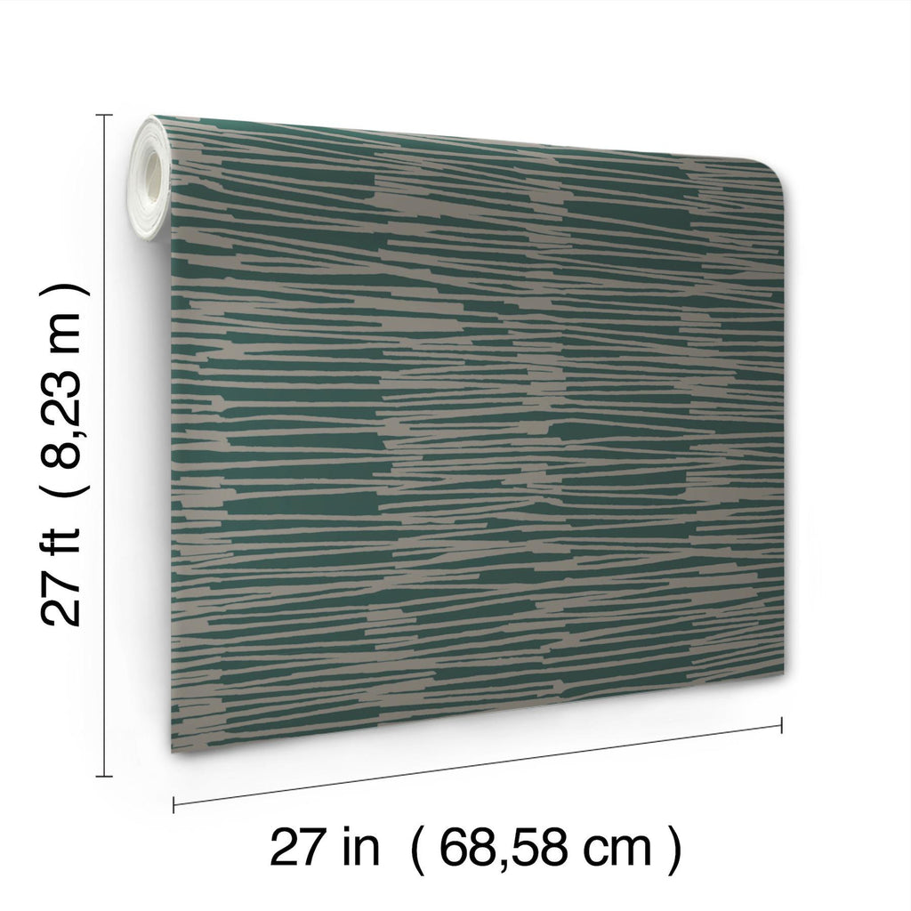 York Forest & Silver Water Reed Thatch Green Wallpaper