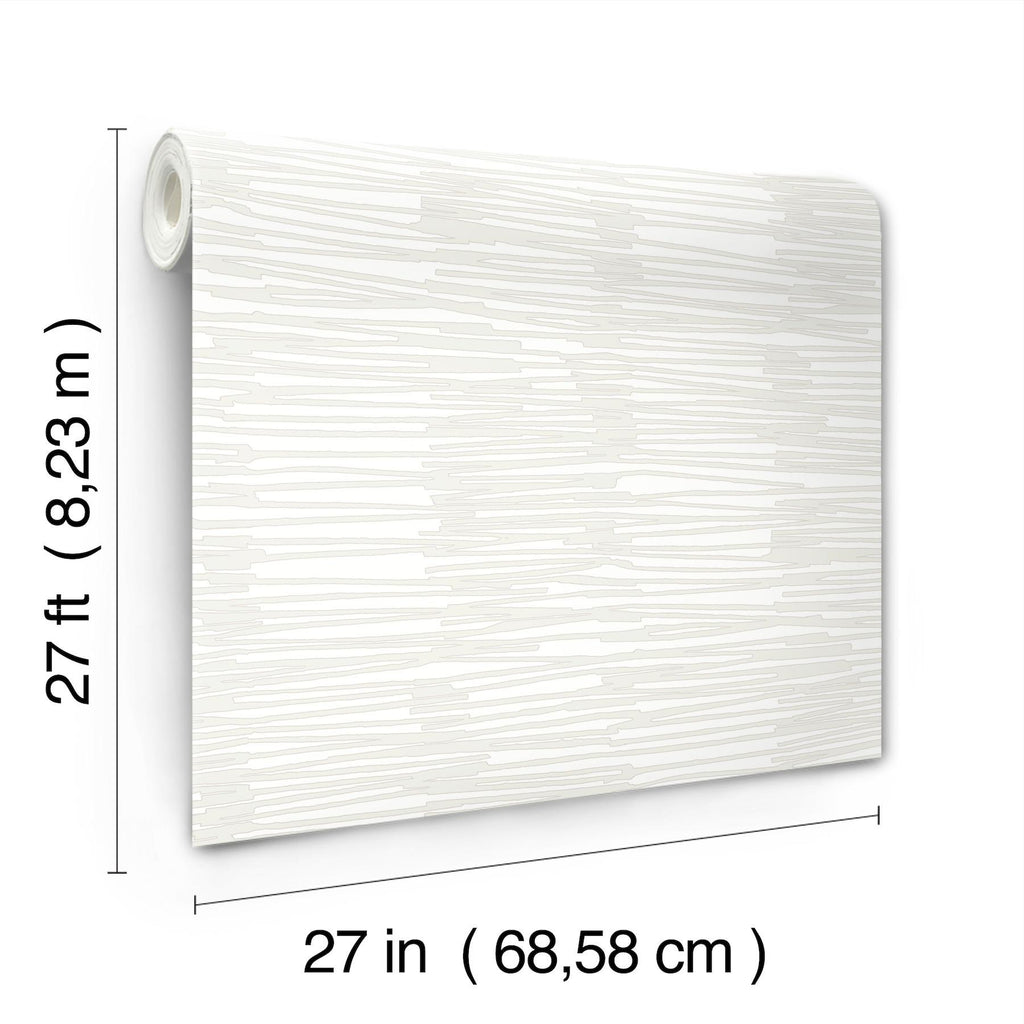 York Ivory & Glint Water Reed Thatch Off-White Wallpaper