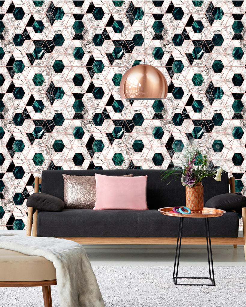 MindTheGap HEXA Jade Manhattan Metallic Edition Wallpaper