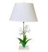 Dana Gibson Tole Flower Lamp In White