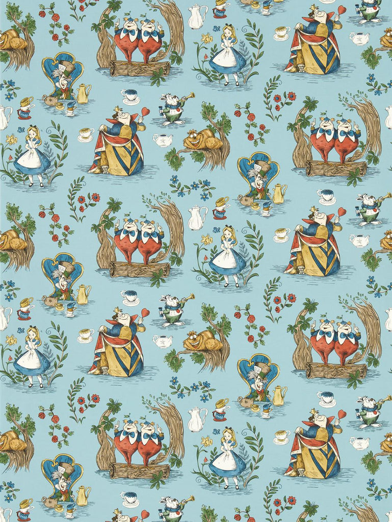 Sanderson Alice in Wonderland Puddle blue Wallpaper