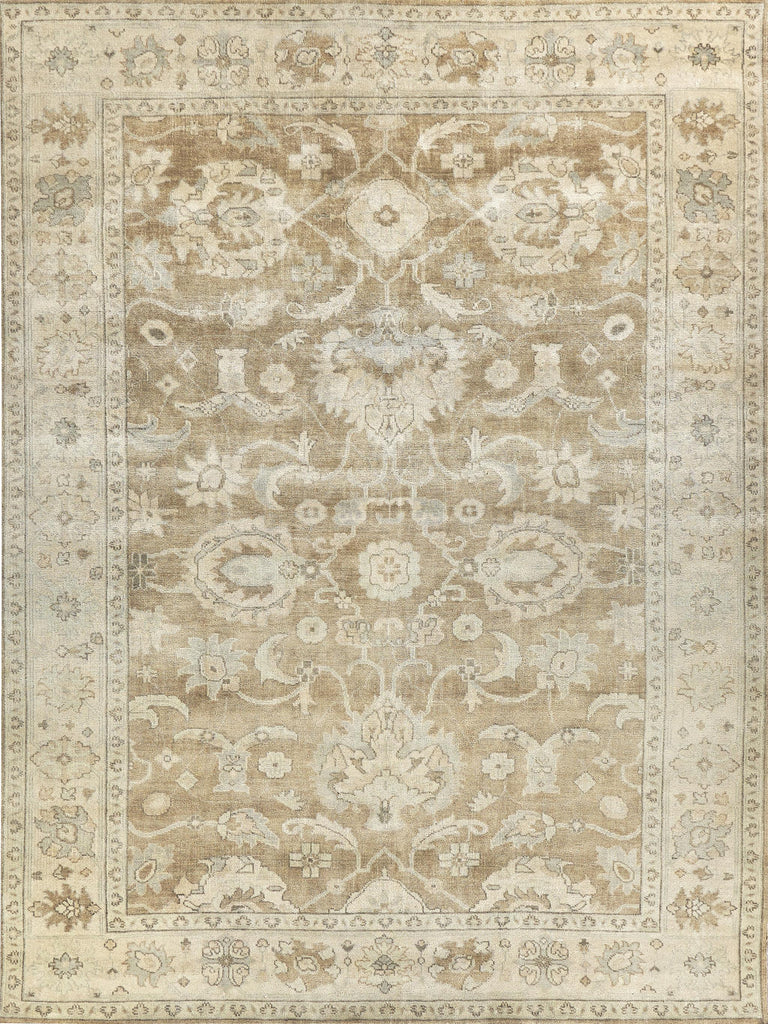 Exquisite Antique Weave Oushak Hand-knotted New Zealand Wool Gray/Brown Area Rug 10.0'X14.0' Rug