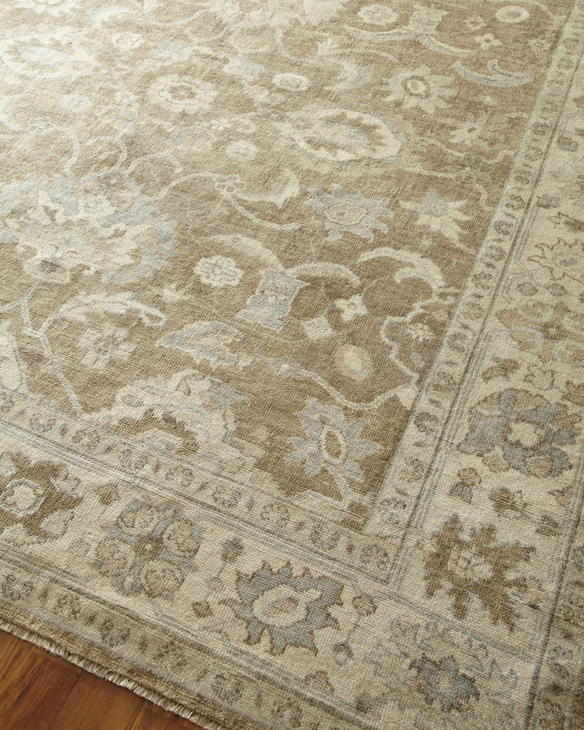 Exquisite Antique Weave Oushak Hand-knotted New Zealand Wool Gray/Brown Area Rug 12.0'X15.0' Rug