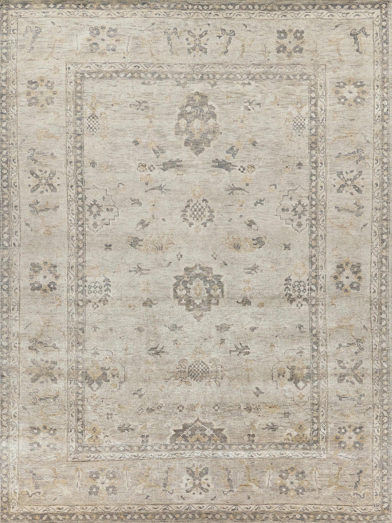 Exquisite Antique Weave Oushak Hand-knotted New Zealand Wool Ivory/Brown Area Rug 12.0'X15.0' Rug