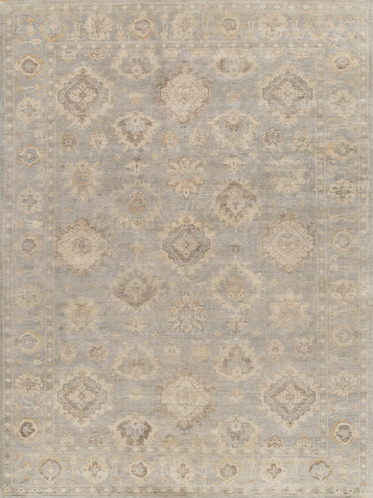 Exquisite Antique Weave Oushak Hand-knotted New Zealand Wool Light Blue Area Rug 10.0'X14.0' Rug