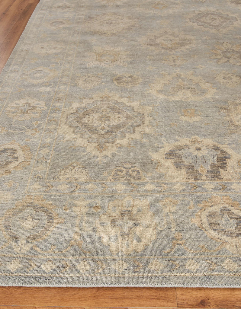 Exquisite Antique Weave Oushak Hand-knotted New Zealand Wool Light Blue Area Rug 10.0'X14.0' Rug