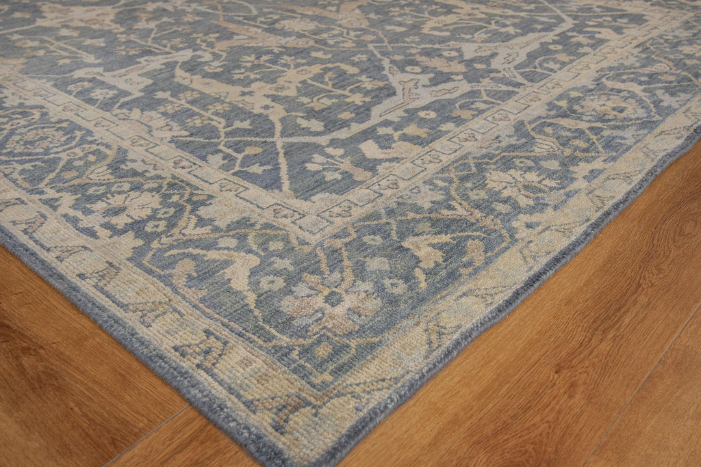 Exquisite Antique Weave Oushak Hand-knotted New Zealand Wool Blue Area Rug 6.0'X9.0' Rug