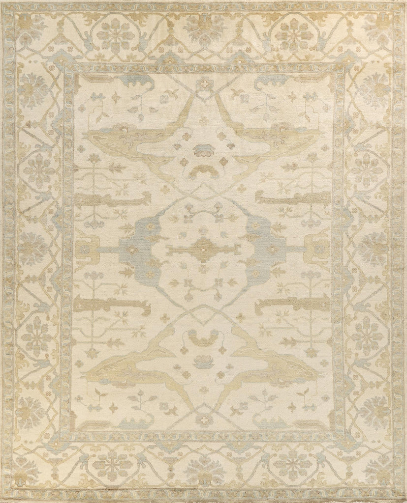 Exquisite Antique Weave Oushak Hand-knotted New Zealand Wool Beige/Blue/Brown Area Rug 12.0'X15.0' Rug