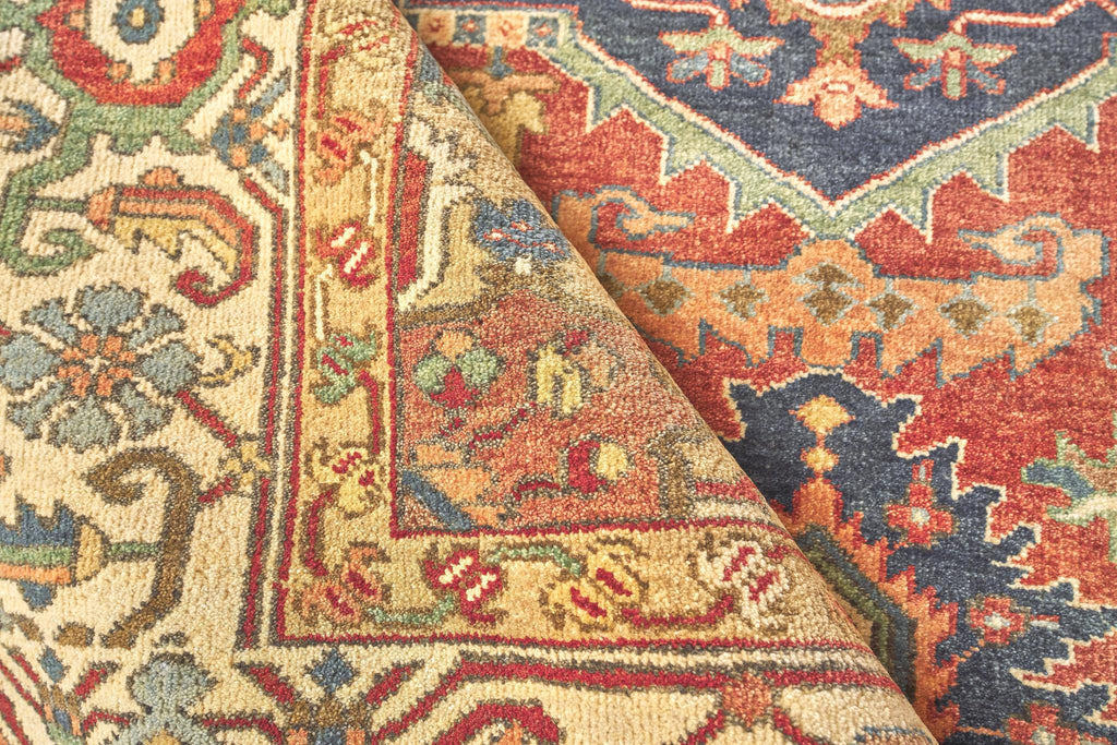 Exquisite Antique Weave Serapi Hand-knotted New Zealand Wool Rust/Blue Area Rug 8.0'X10.0' Rug