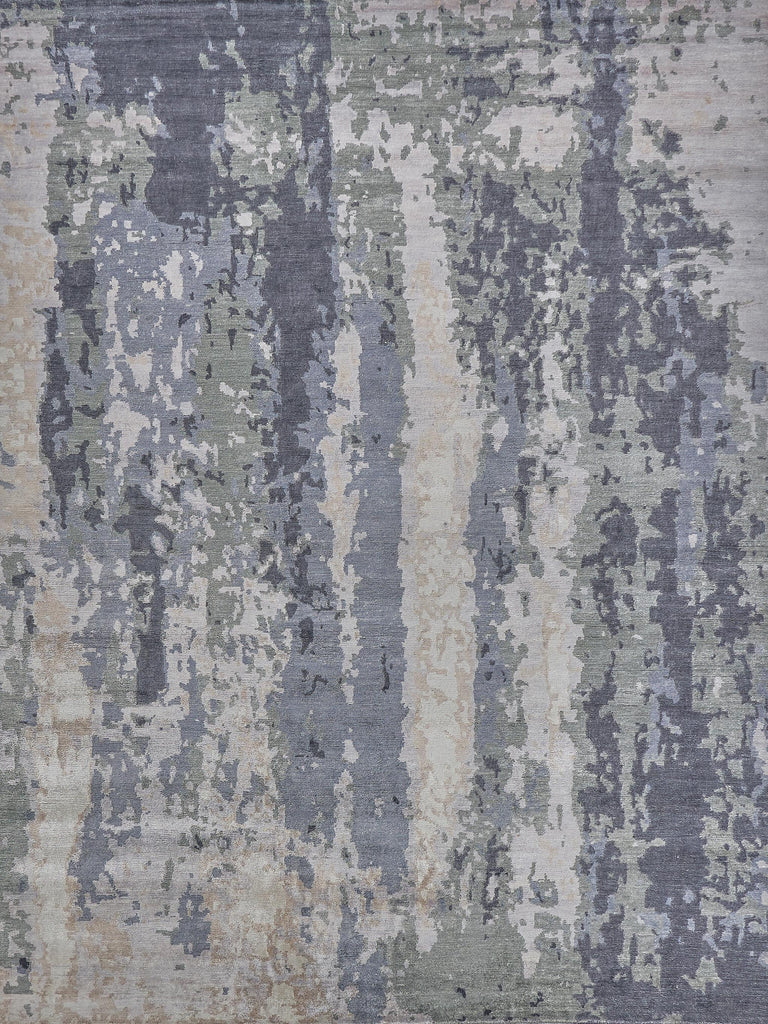 Exquisite Rugs Bamboo Silk Hand-knotted 3337 Blue/Gray 6' x 9' Area Rug