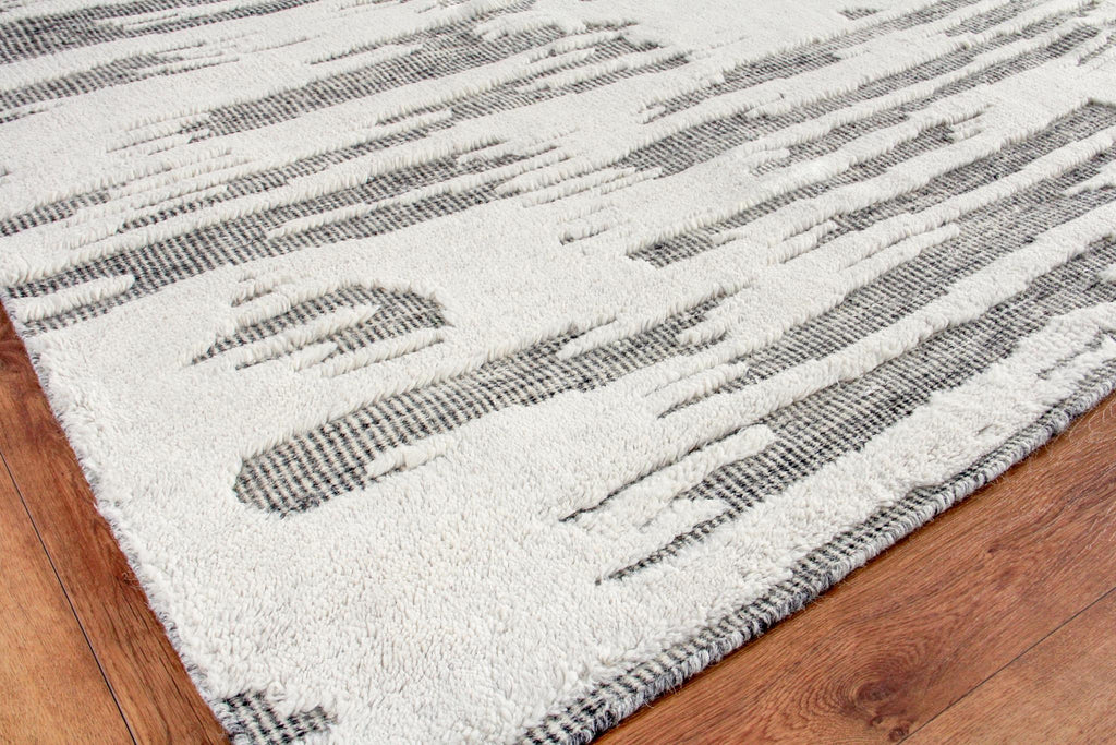 Exquisite Calibre Hand-knotted New Zealand Wool Ivory/Charcoal Area Rug 10.0'X14.0' Rug