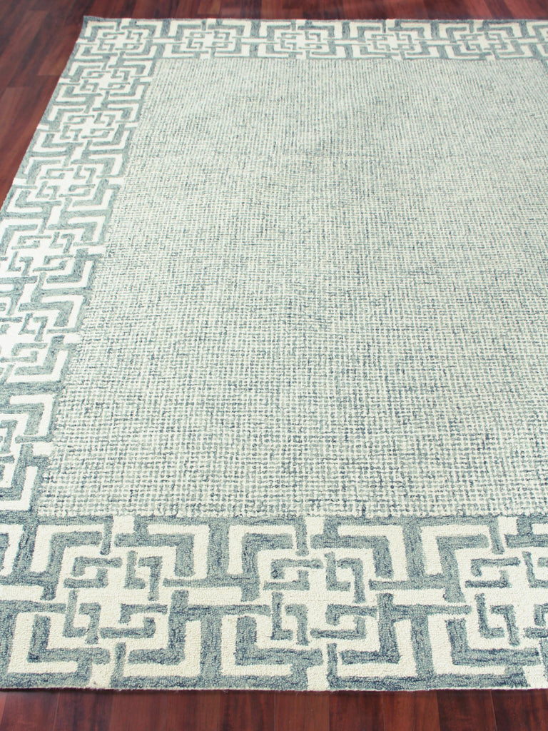 Exquisite Caprice Hand-tufted New Zealand Wool Aqua Area Rug 5.0'X8.0' Rug