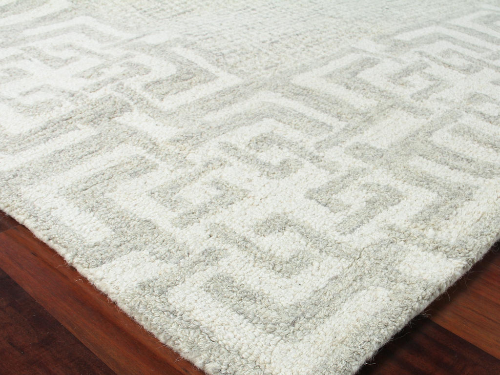 Exquisite Caprice Hand-tufted New Zealand Wool Silver/Ivory Area Rug 10.0'X14.0' Rug