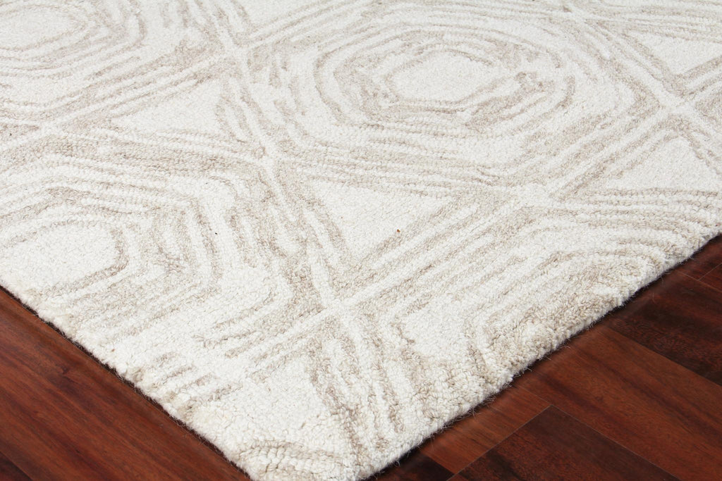 Exquisite Caprice Hand-tufted New Zealand Wool Beige/Ivory Area Rug 5.0'X8.0' Rug