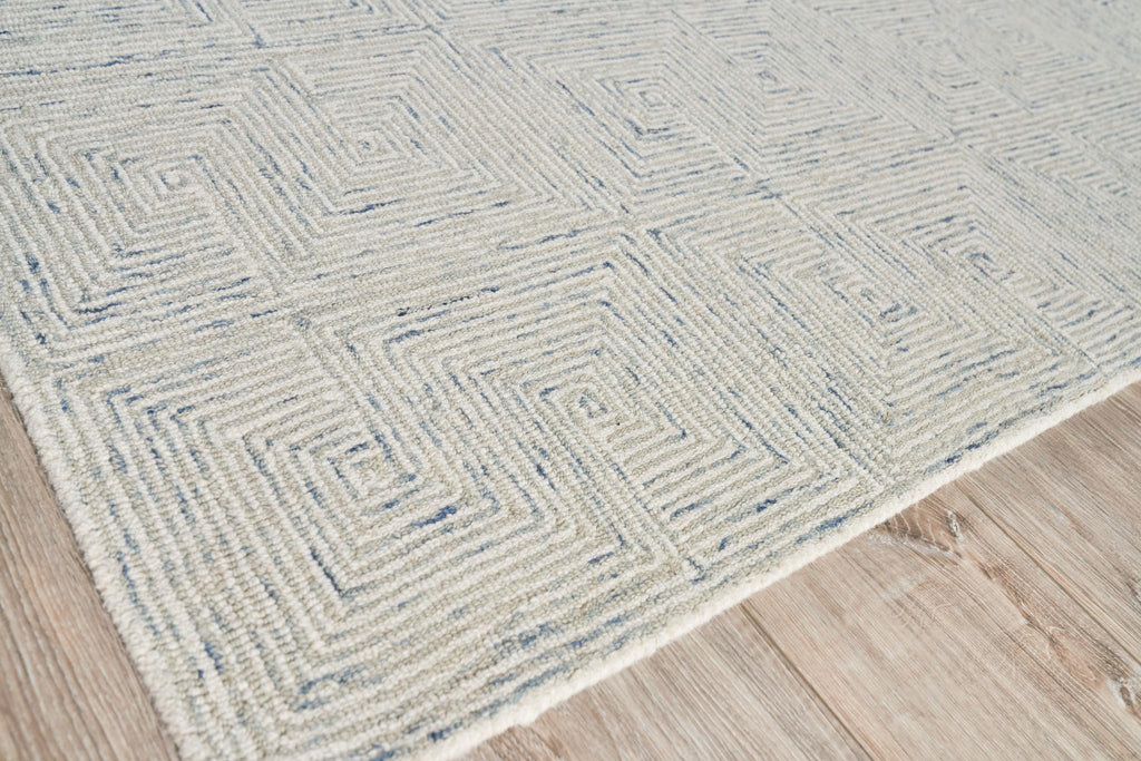 Exquisite Caprice Hand-tufted New Zealand Wool Light Blue/Ivory Area Rug 5.0'X8.0' Rug