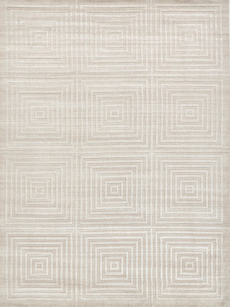 Exquisite Rugs Castelli Hand-loomed Bamboo Silk/Wool 3973 Light Beige 10' x 14' Area Rug