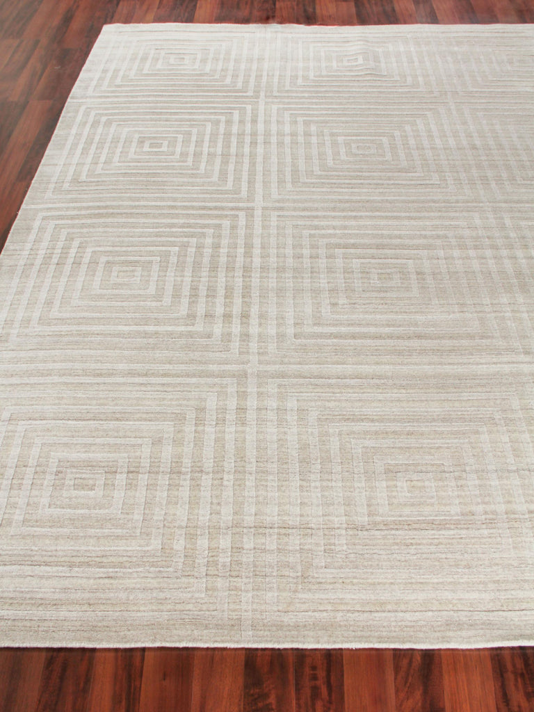 Exquisite Castelli Hand-loomed Bamboo Silk/Wool Light Beige Area Rug 14.0'X18.0' Rug