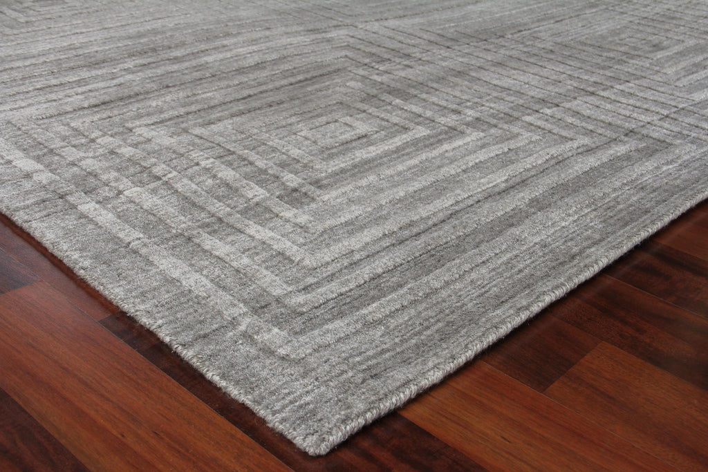 Exquisite Castelli Hand-loomed Bamboo Silk/Wool Gray Area Rug 14.0'X18.0' Rug