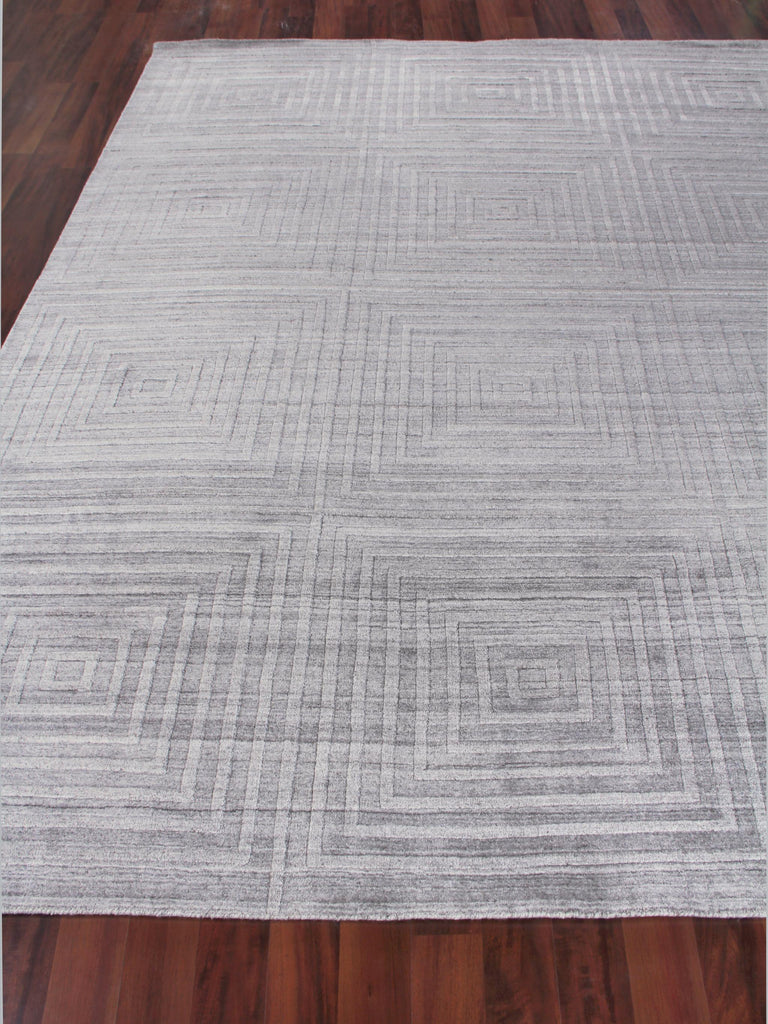 Exquisite Castelli Hand-loomed Bamboo Silk/Wool Gray Area Rug 14.0'X18.0' Rug