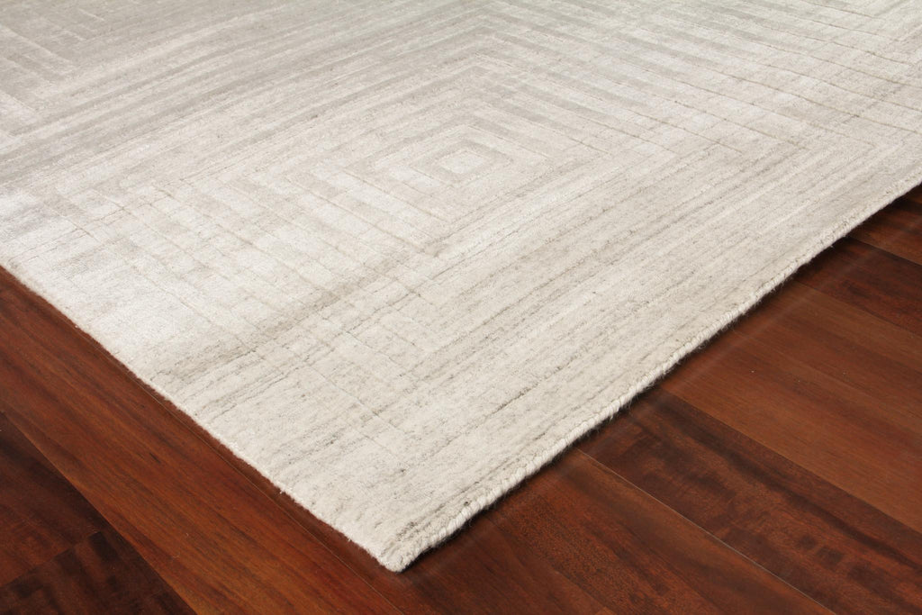 Exquisite Castelli Hand-loomed Bamboo Silk/Wool Ivory Area Rug 10.0'X14.0' Rug