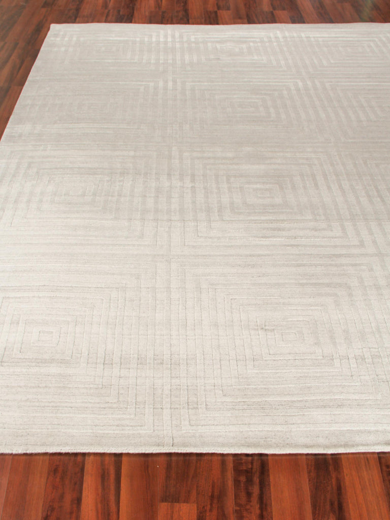 Exquisite Castelli Hand-loomed Bamboo Silk/Wool Ivory Area Rug 10.0'X14.0' Rug