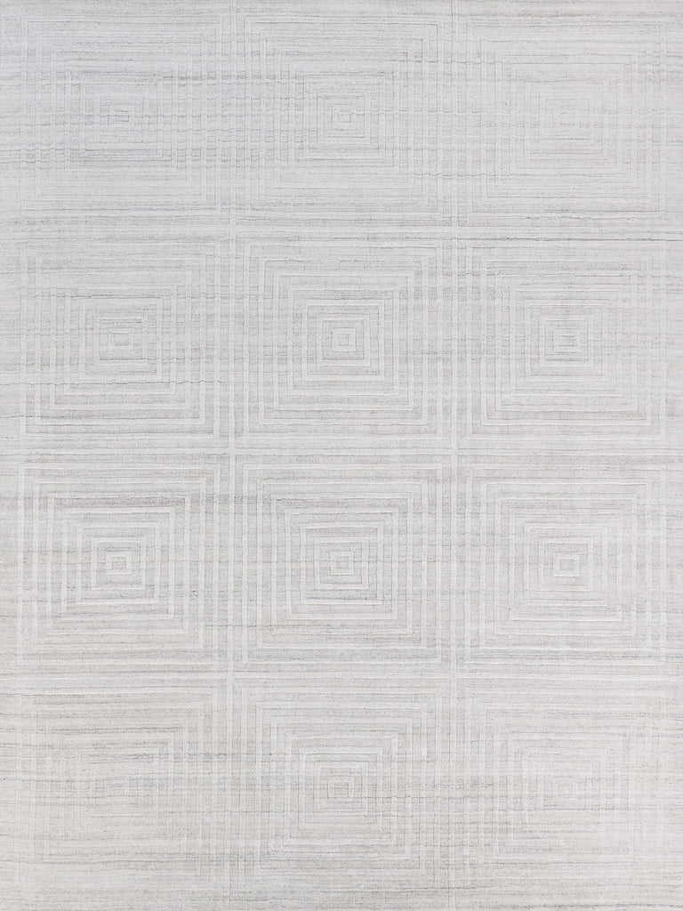 Exquisite Rugs Castelli Hand-loomed Bamboo Silk/Wool 3979 Ivory 10' x 14' Area Rug