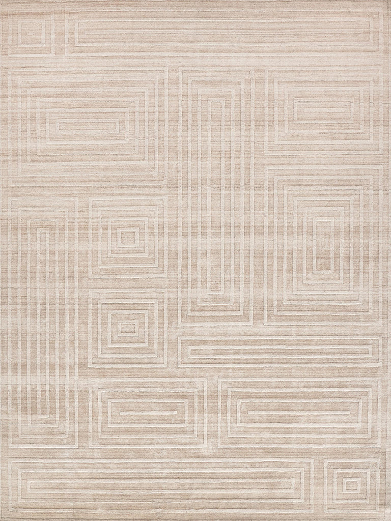 Exquisite Rugs Castelli Hand-loomed Bamboo Silk/Wool 4352 Light Beige 12' x 15' Area Rug