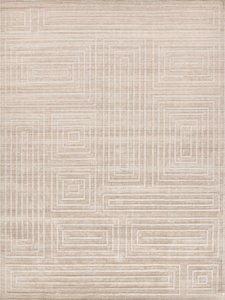 Exquisite Castelli Hand-loomed Bamboo Silk/Wool Light Beige Area Rug 12.0'X15.0' Rug