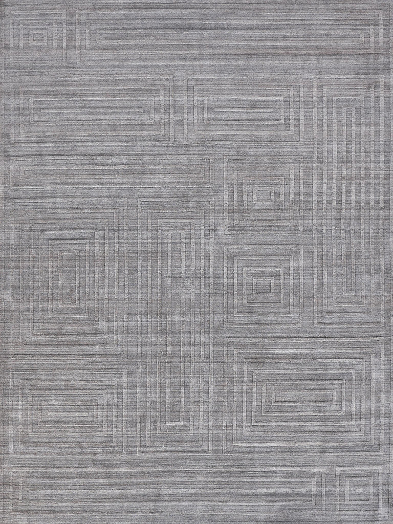 Exquisite Rugs Castelli Hand-loomed Bamboo Silk/Wool 4353 Gray 10' x 14' Area Rug