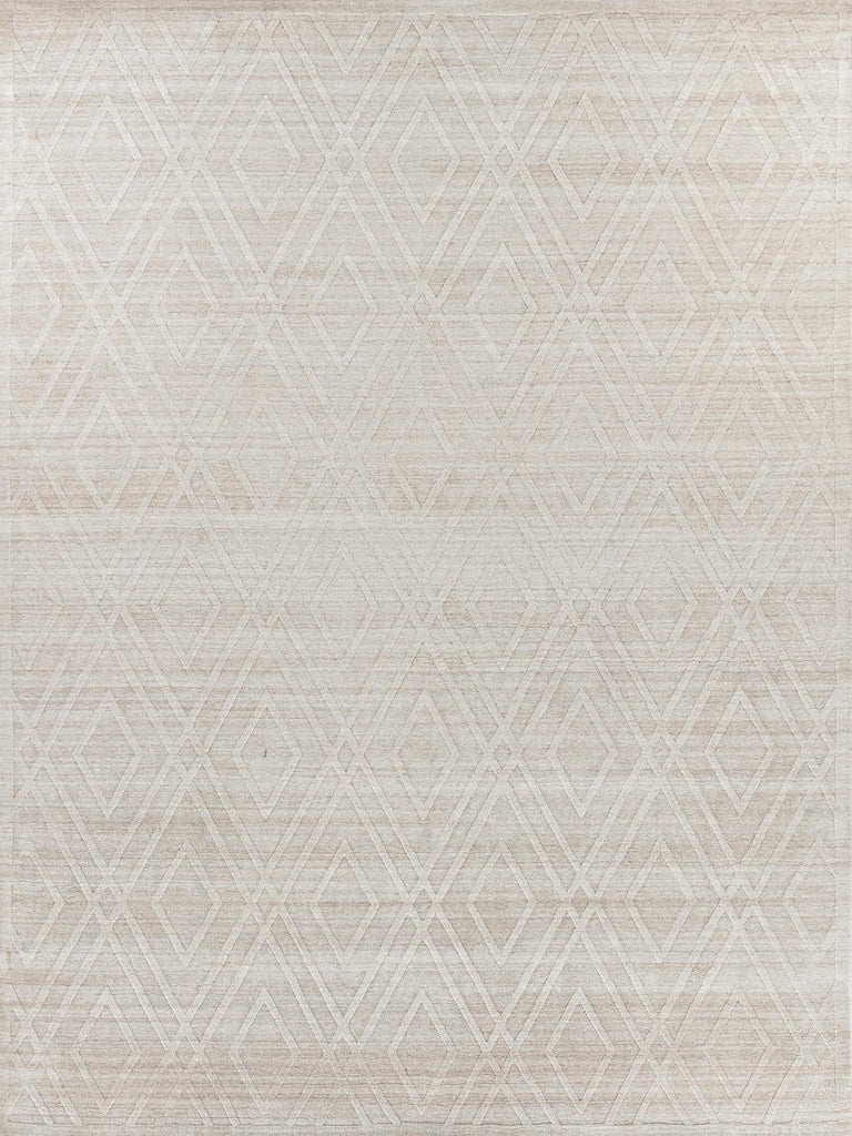 Exquisite Rugs Castelli Hand-loomed Bamboo Silk/Wool 4358 Light Beige 10' x 14' Area Rug