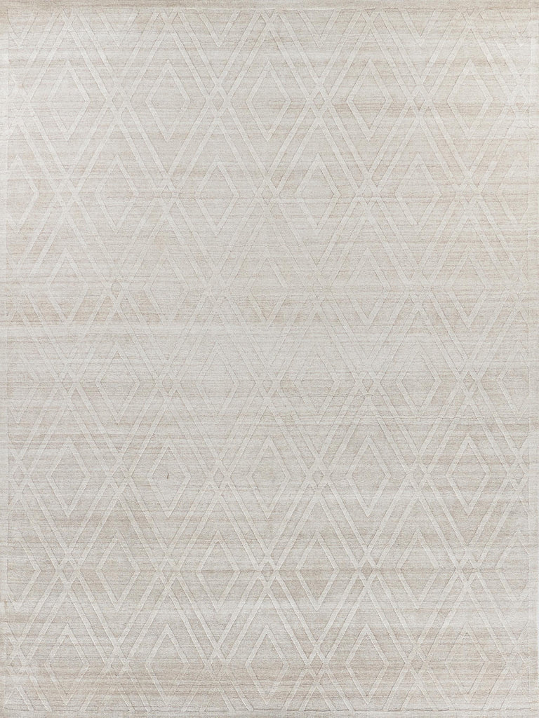 Exquisite Castelli Hand-loomed Bamboo Silk/Wool Light Beige Area Rug 10.0'X14.0' Rug